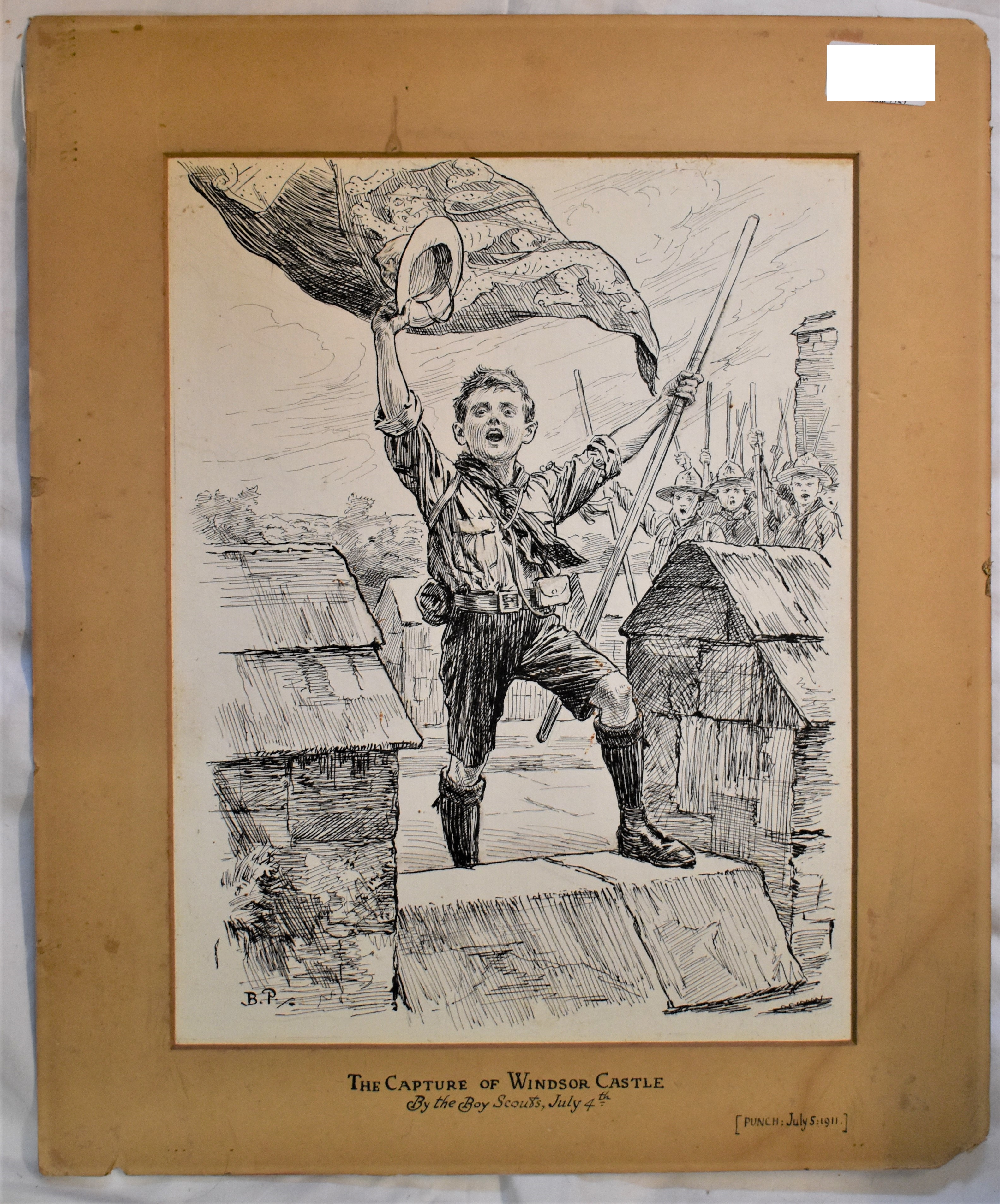 Pictures - 'The Capture of Windsor Castle' Punch 1911, by The Boy Scouts July 4th-black and white