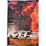 Film Poster - 'Mission Impossible 2' starring Tom Cruise. Measures 100cm x 76cm, poster in good