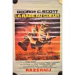 Film Lobby Poster - 'La Rage Au Coeur' starring Richard Basehart. Measurements 52cm x 35cm, folds in