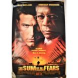 Film Poster - 'The Sum Of All Fears' starring Ben Affleck & Morgan Freeman, 6 signatures on the