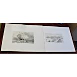 Prints-Antique by Chas. G. Lewis French Sloop coming into Calais Harbour and Calais Pier (2)