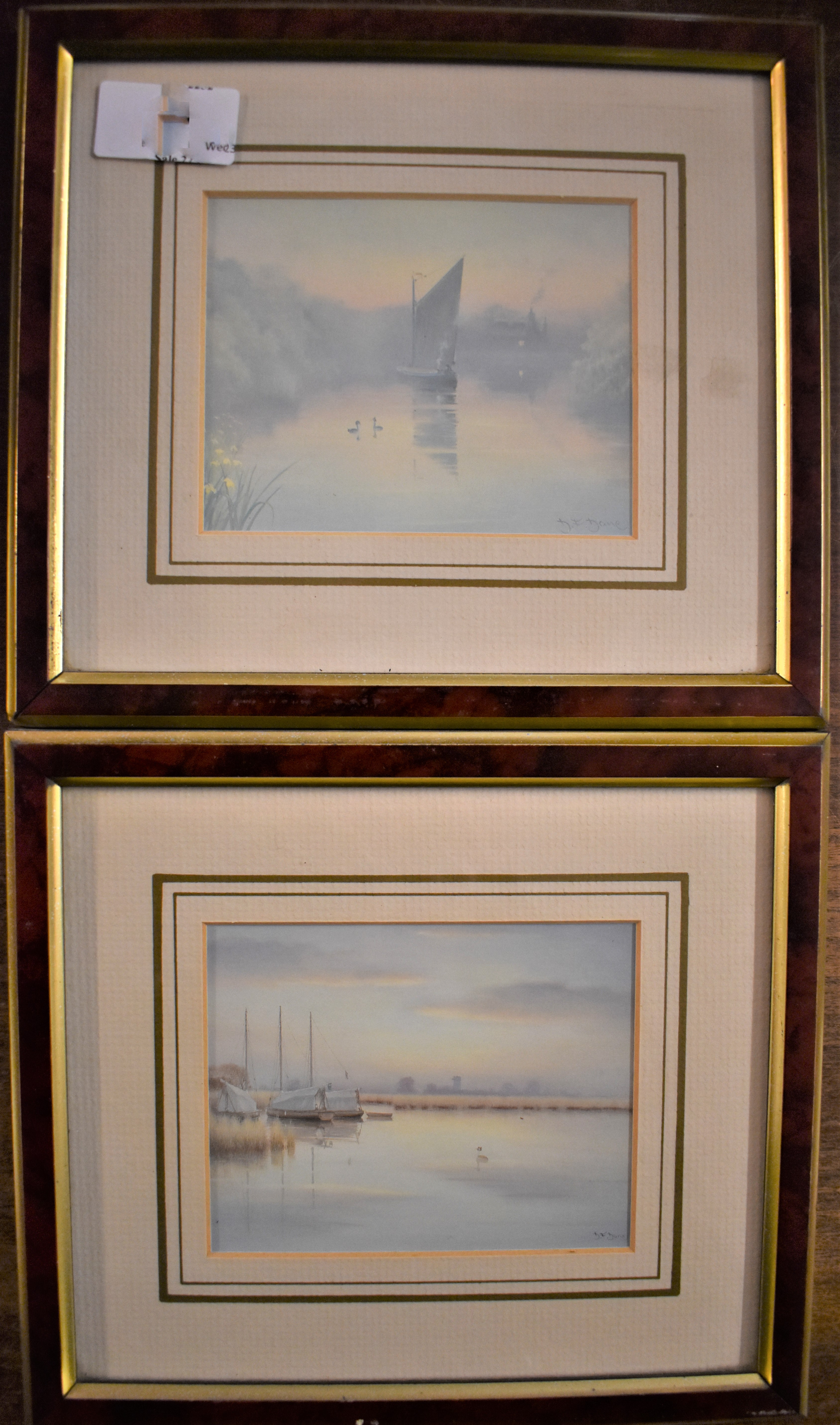 Pictures (2)-'Mini Rivers 221164-221156-by David Dane-Framed prints (Colour) measurements 22cm x