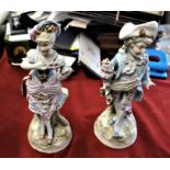 German Figurines of a Lady and Gentleman in classical baroque 18th Century style holding