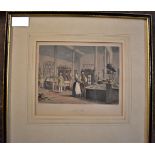 Picture-'Reform Club'-The Kitchen'-antique coloured print-measurements 32cm x 31cm excellent
