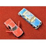 Dinky'-Triumph TR7 1977-1980 red-Mercedes 250SE blue no.160 date 1977-play worn no boxes