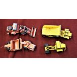 Lesney Matchbox'-(3) earth movers (1) part lorry-play worn no boxes