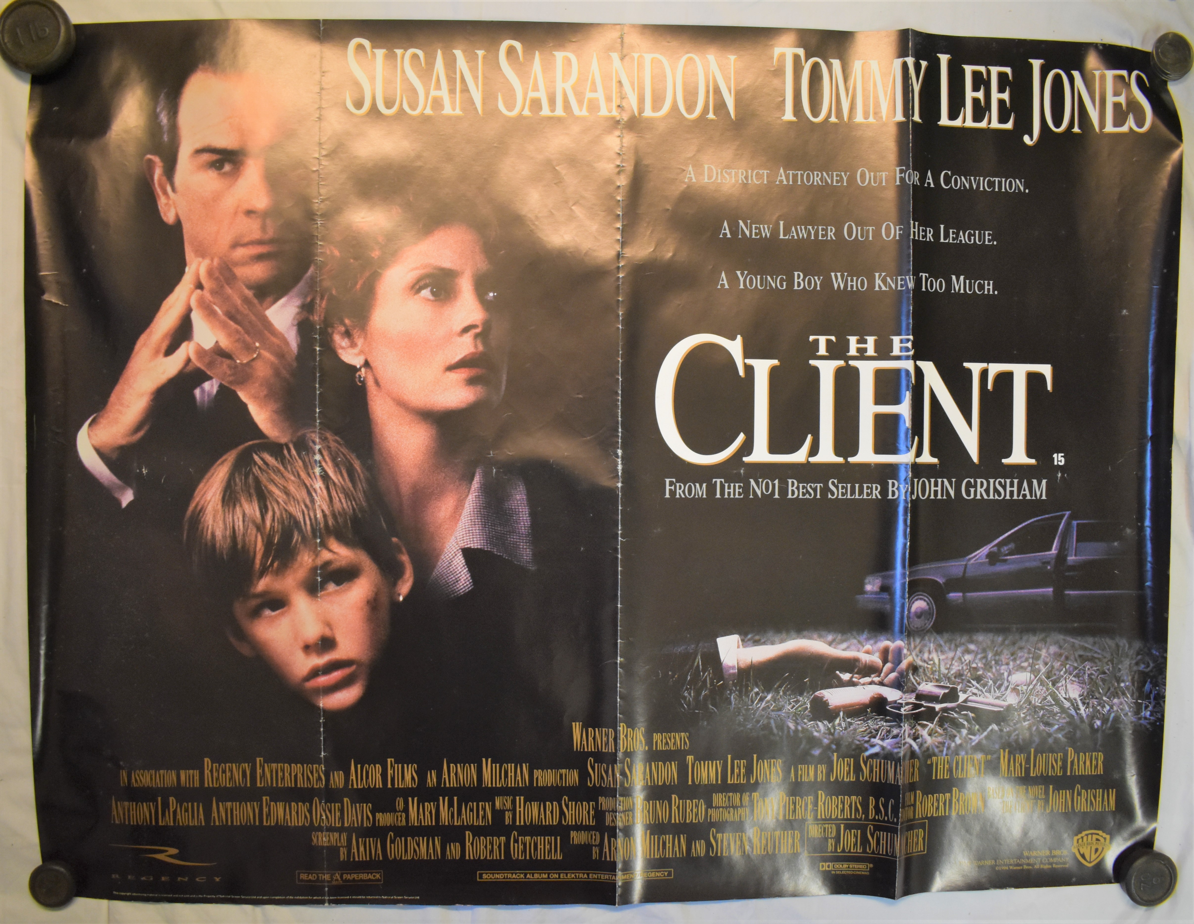 Film Poster-'The Client'-starring Susan Sarandon-Tommy Lee Jones-measurements 100cm x 76cm-double