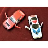 Corgi - Ferrari Daytonia (white) Lotus elite 315 (red) doors open on both cars play worn no boxes