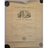 Poster-Charing Cross Hospital School of Medicine'-Certificate of in Patient Dresser 1880'-