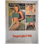 Calendar Ultrachem 'Supergirl 93'-1993 calendar of lovely ladies with not much on! Good condition,