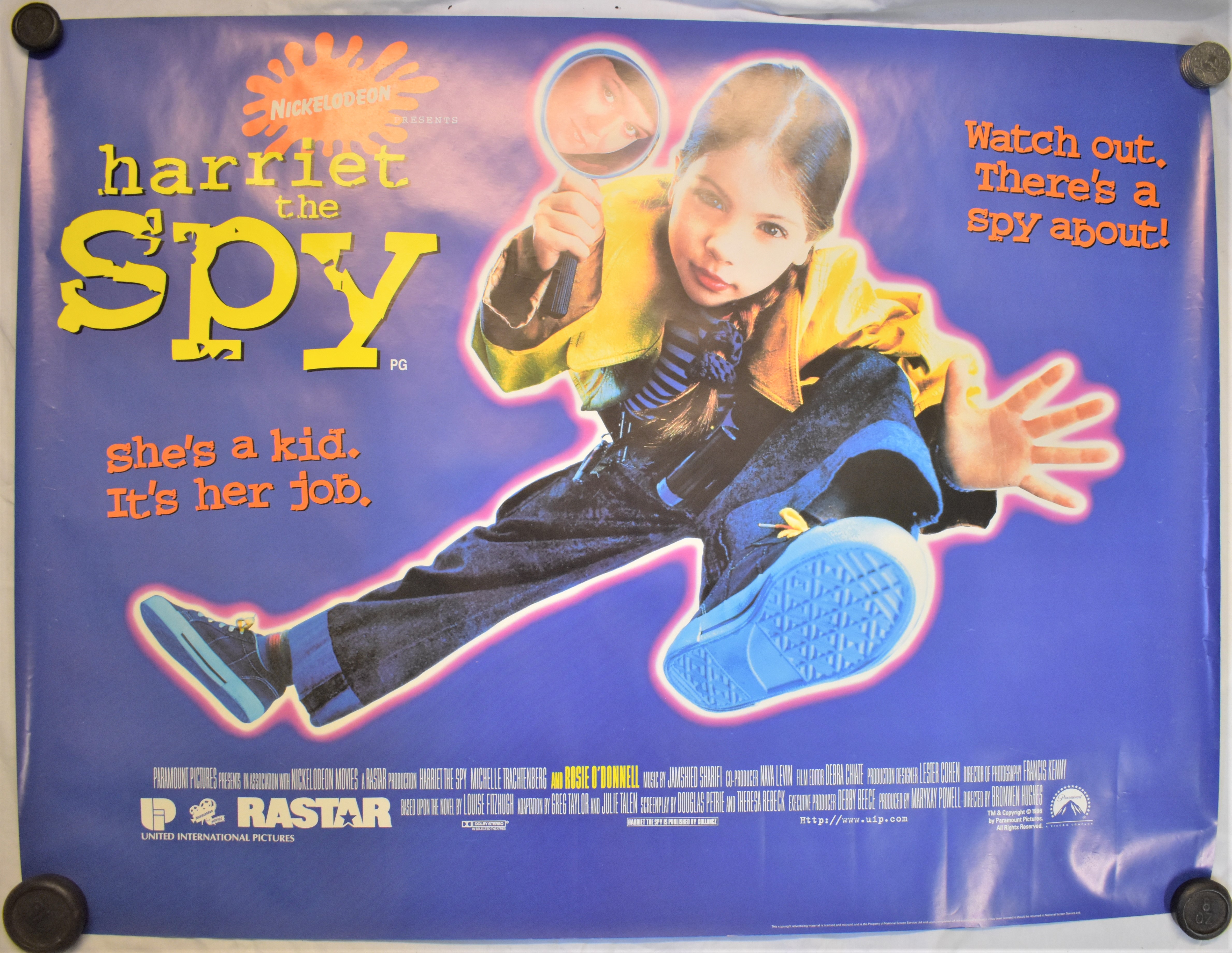 Film Poster-'Harriet The Spy'-measurements 100cm x 76cm-excellent condition