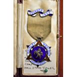 Masonic Founders Jewel for the Shirley Woolmer Chapter Lodge No. 2530 in silver and enamel 1923,
