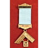 Masonic Past Masters Breast Jewel for Wear Valley Lodge No. 1121, inscription on the reverse: "W.