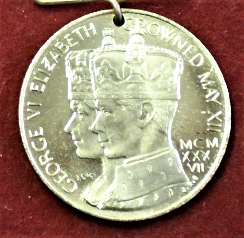 George VI Coronation medallion, reverse features a Coat of Arms and states 'Borough Of - Image 2 of 3
