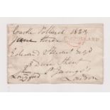 Great Britain 1823-Wrapper front dated June 1823 single line CTE Pollard cancel red London Free