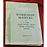 British Military Workshop manual for the Commer 3-Ton Four Wheel Drive Cross Country Model, issued