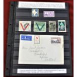 Patriotic and Propaganda Cinderella Labels - WWII 'V' for Victory Labels (6), cover posted air