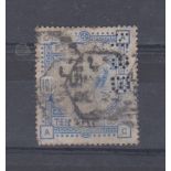 Great Britain 1883-84 10/- blue-used SG183. Cat £25-imperf H5B