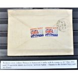 Patriotic and Propaganda Cinderella Labels - Commercial cover post Malaya to India 1941, with 2x "