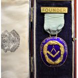 Masonic Founders Jewel for the Lodge of Sincere Friendship, No. 8548, gilt and enamel in original C.