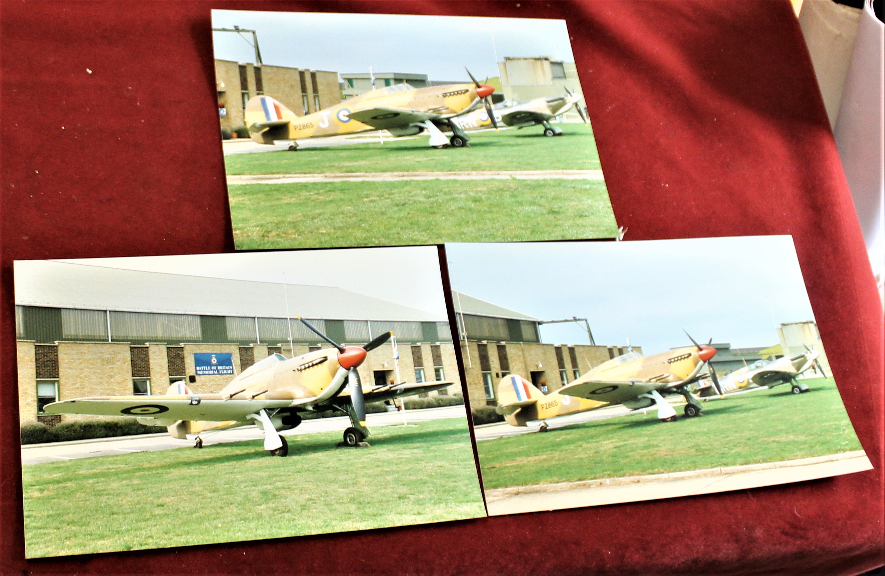 Aviation Photographs (6"x9") , (3) Photographs taken outside Battle of Britain memorial flight RAF