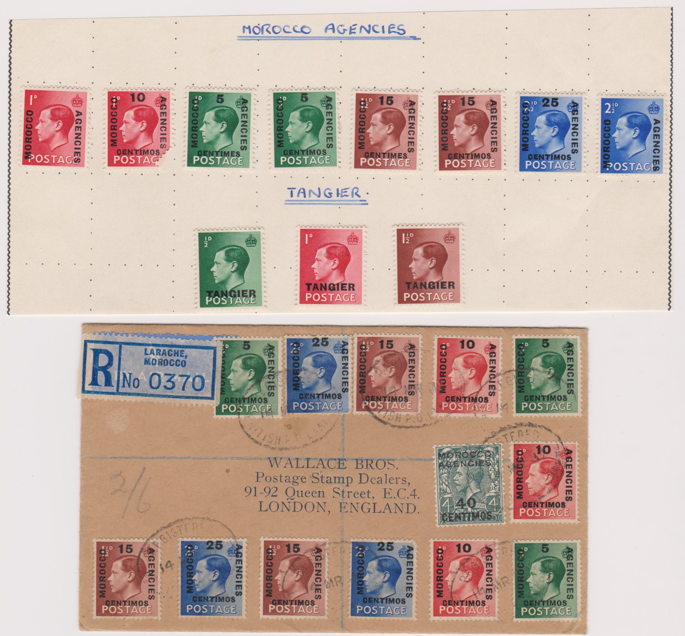 Morocco-Agencies British Post Offices-Philatelic cover posted registered to London cancelled 14.3.