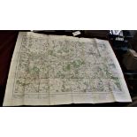 British Military Cloth Map of Reading & Newbury, published in 1919. In good condition
