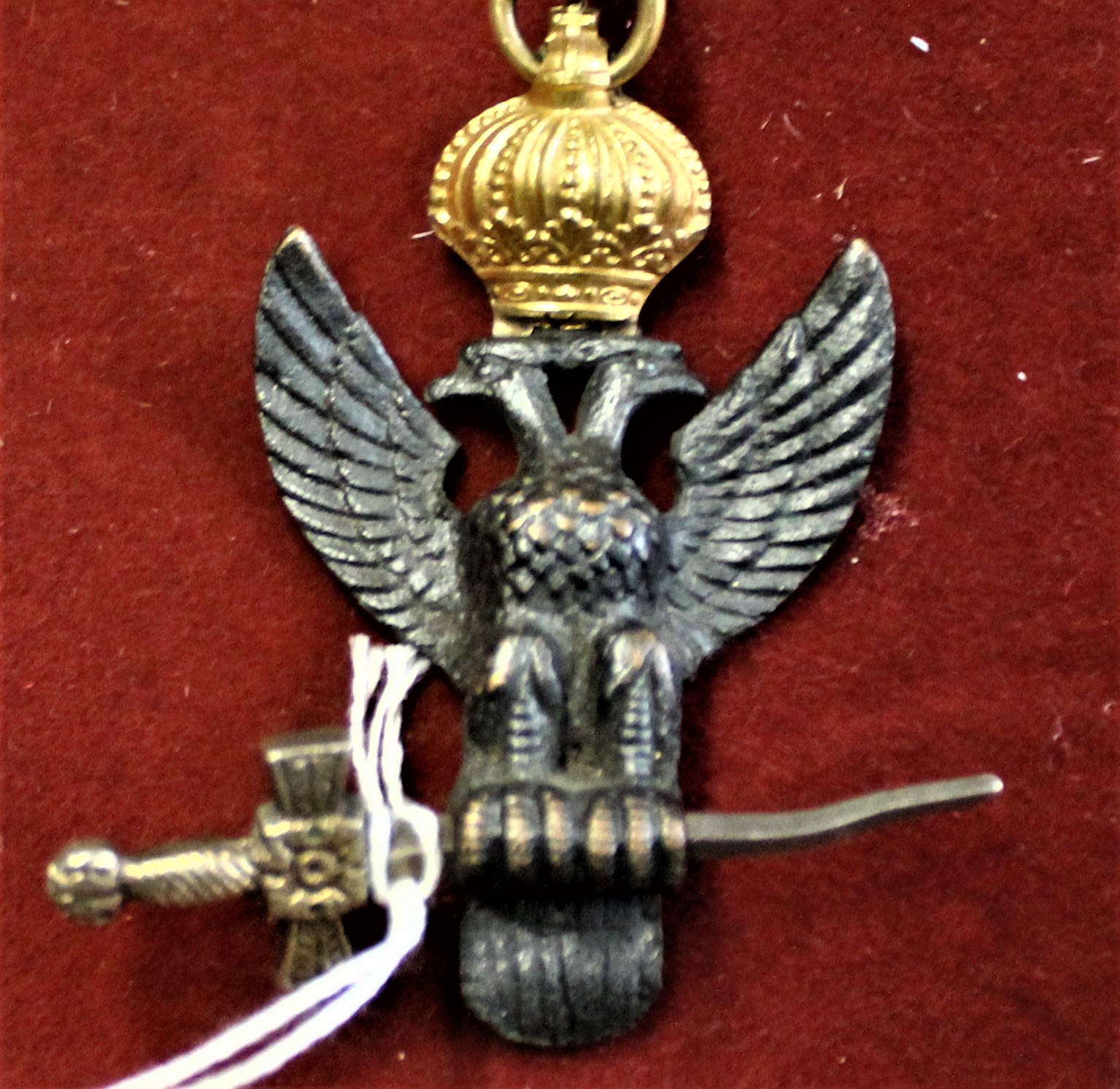 Masonic 30th Degree Rose Croix Collarette Eagle Jewel, in bronze and gilt and the collarette is - Image 4 of 4