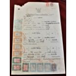 Thailand 1899-Court Fee Adhesive on Document, very interesting lot