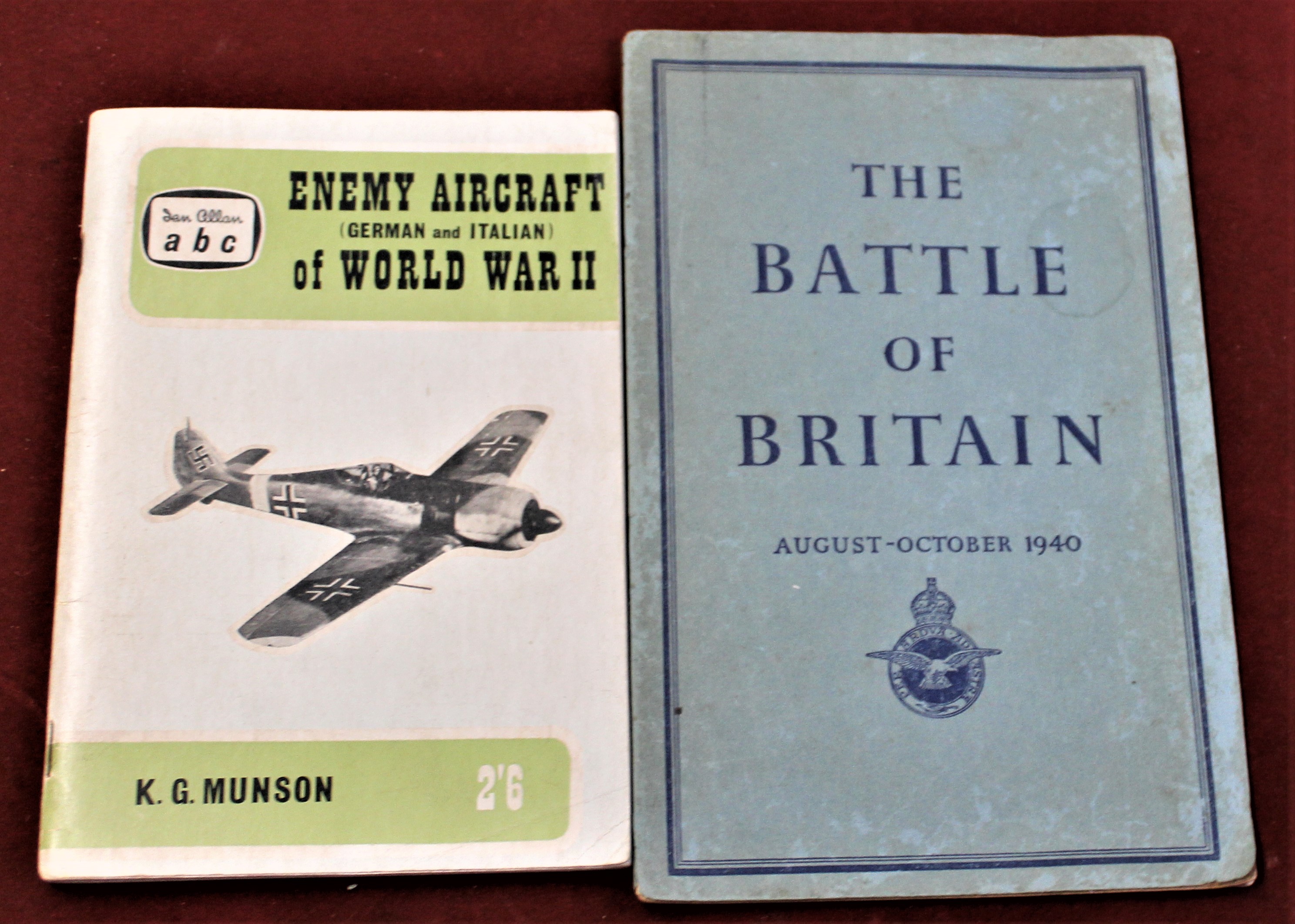 British WWII and later booklets, two including 'The Battle of Britain - August-October 1940' and