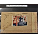 Patriotic and Propaganda Cinderella Labels - envelope posted to USA from South Africa opened by a