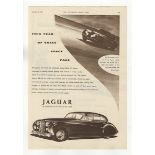 Jaguar 1952- full page black and white advertisement-'The Year of Grace Space and Pace'-see it's