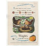 Wright's Coal Tar Soap 1947-full page colour advertisement family/birds nest-10" x 14"-very fine