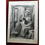 Marcella Walker 1894-full page black and white print -'Haste To The Wedding'-12" x 16"