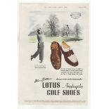 Golf 1950 Henry Cotton-Lotus Angie spice Golf Shoes-full page colour advertisement