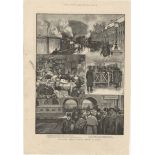 The Rail Strike 1891-full page black and white print-The Railway strike in Scotland-sketches at