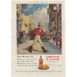 Johnnie Walker Whisky 1947-full colour page advertisement -'Time Marches On'-by Clive Upton 10" x