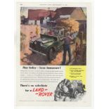 Land-Rover 1955-full page colour advertisement 'Hay Today-hens tomorrow! 9" x 13"