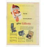 Gillette Razors 1950-full page colour ADVERTISEMENT - 'Give Gillette' sets with prices-9.1/2" x 11"