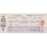 Prescott, Dimsdale, Tugwell & Co., Ltd. Old Bank Bath, used, order RO 1.3.92 & 9.10.93, vignette