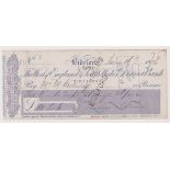 West of England & South Wales District Bank, Bideford. Used, Bearer CO 19.6.75, Lilac on white.