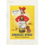 Tio Pepe Sherry 1954-full page colour advertisement-Gonzalez Byess-very fine 10" x 14" approx.