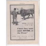 Bovril 1917-full page black and white advertisement-I Hear They Want More Bovril at the Front-Bovril