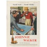 Johnnie Walker Whisky 1946-full page colour advertisement-very fine 10" x 12.1/2" approx. small edge