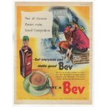 Lyon's Bev Coffee 1951-full page colour advertisement-Have a Bev-Essence of Coffee and Chicory-10" x