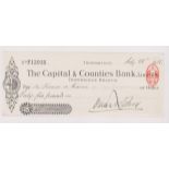 Capital & Counties Bank Limited, Towbridge. Used, order RO 5.7.81. Black on white.
