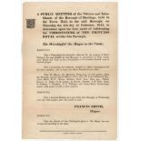 Poster 1841-Hasting Christening of The princess Royal within the Borough-Subscription for