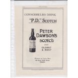 Peter Danson's Scotch 1914-full page black and white advertisement-Oldest + Best-8.1/2" x 11"