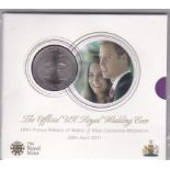 Great Britain 2011 Royal Wedding of William Catherine, BUNC, in Royal Mint pack