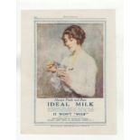 Ideal Milk 1905-Full page advertisement (Fred Pegram Painting) Winter's Pie-8" x 11" - very fine